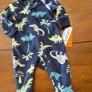 Carter's Blue and Green Dinosaur Footie One Piece